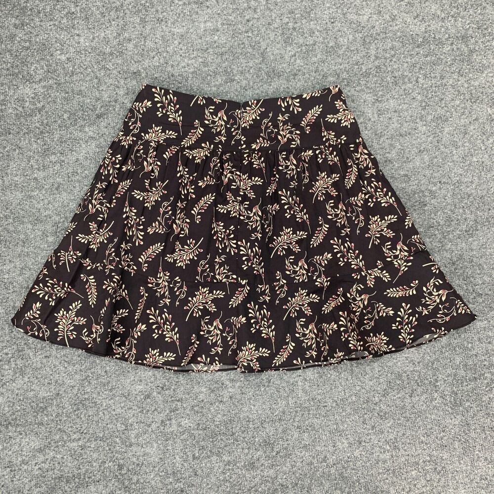 Most Of All Flare Skirt Womens 4 Deep Purple Brown Floral Back Zip A Line Pleat - Picture 8 of 13